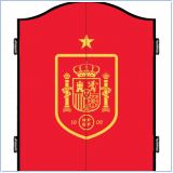 Espana Football Dartboard Cabinet Red with Yellow Crest