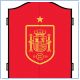 Espana Football Dartboard Cabinet Red with Yellow Crest